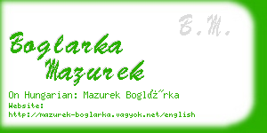 boglarka mazurek business card